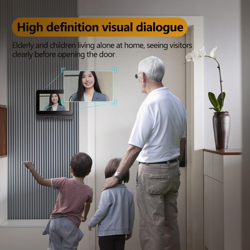TKMARS Doorbell Camera Wireless No Subscription 1080P, Waterproof Door Bell Camera with Monitor Screen Free Storage NO WiFi and APP Needed, Video Intercom Two-Way Audio, 170° View Angle,Night Vision - Image 3